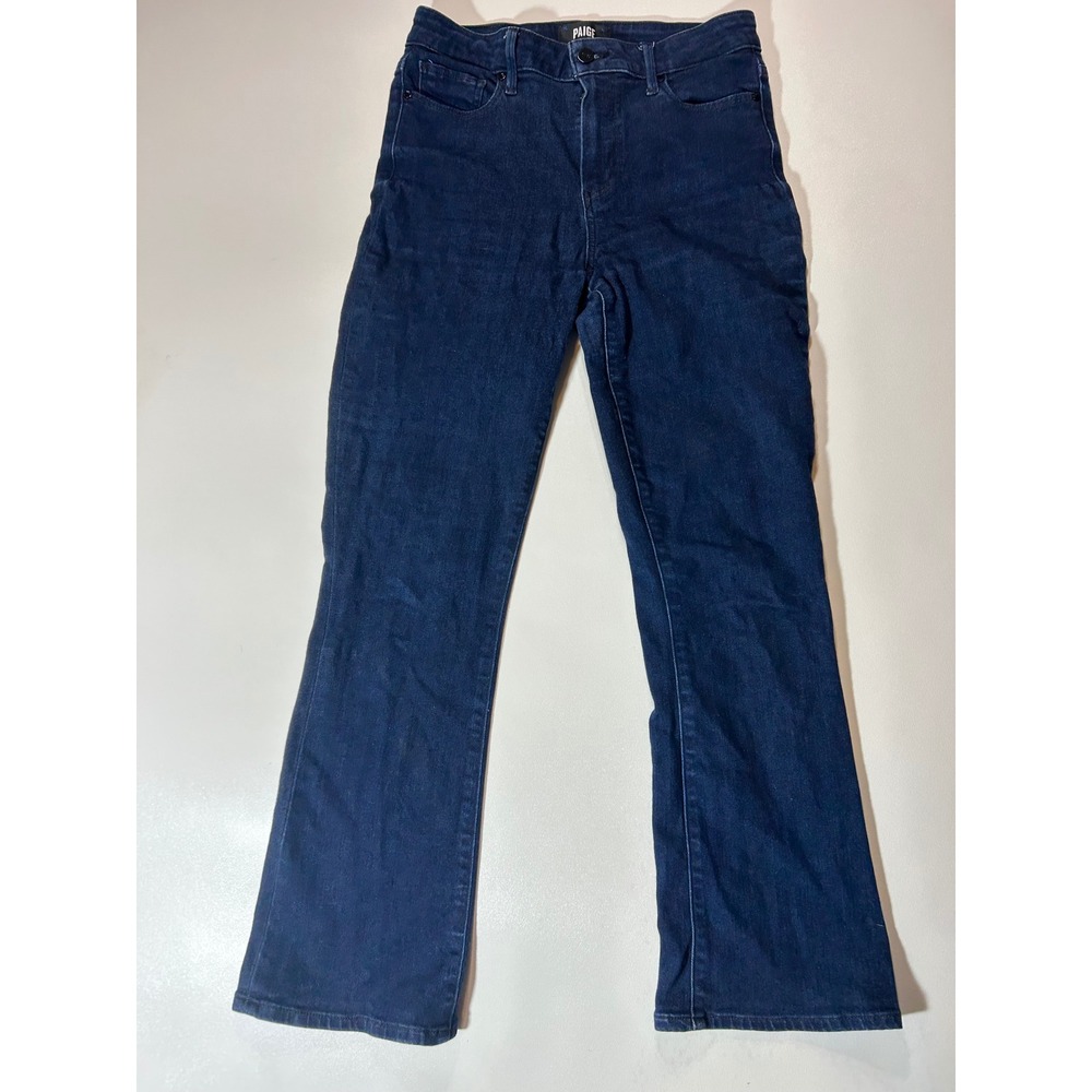 Paige Claudine Jeans Womens 28 Blue Excellent High Rise Ankle Flare Indigo Denim
